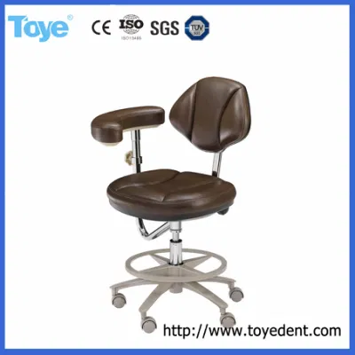 Tabouret de chaise rotative dentaire en cuir luxueux, tabouret de dentiste ergonomique avancé